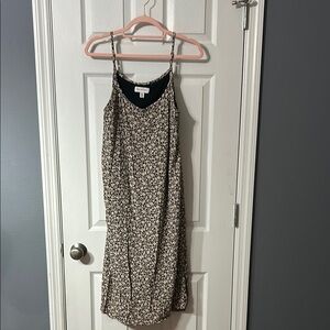 Tan Sleeveless Spaghetti Strap Slip Dress